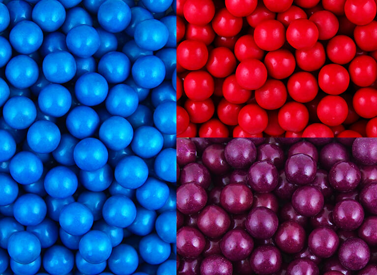 жвачки для торговых автоматов Малиновый джем, Бриз и Индиго