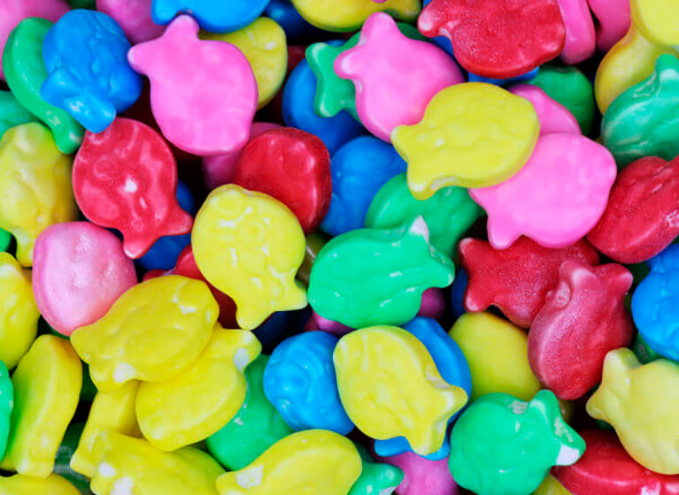 новые конфетки-рыбки для торговых автоматов