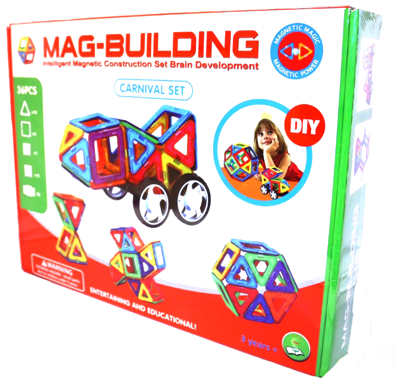 Магнитный конструктор MAG-BUILDING, 36 деталей